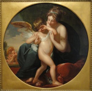 Cupidon, piqué par une abeille, est chéri par sa mère - Benjamin West